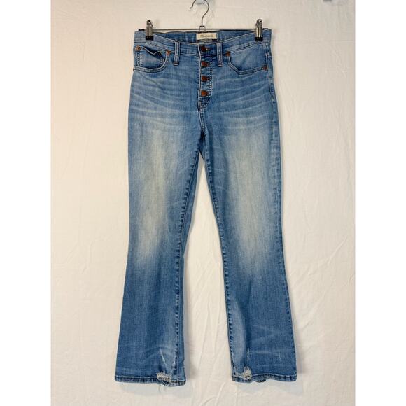 Madewell Size 27 Womens Jeans Cali Demi Boot Light Wash Stretch Button Fly - Picture 4 of 11